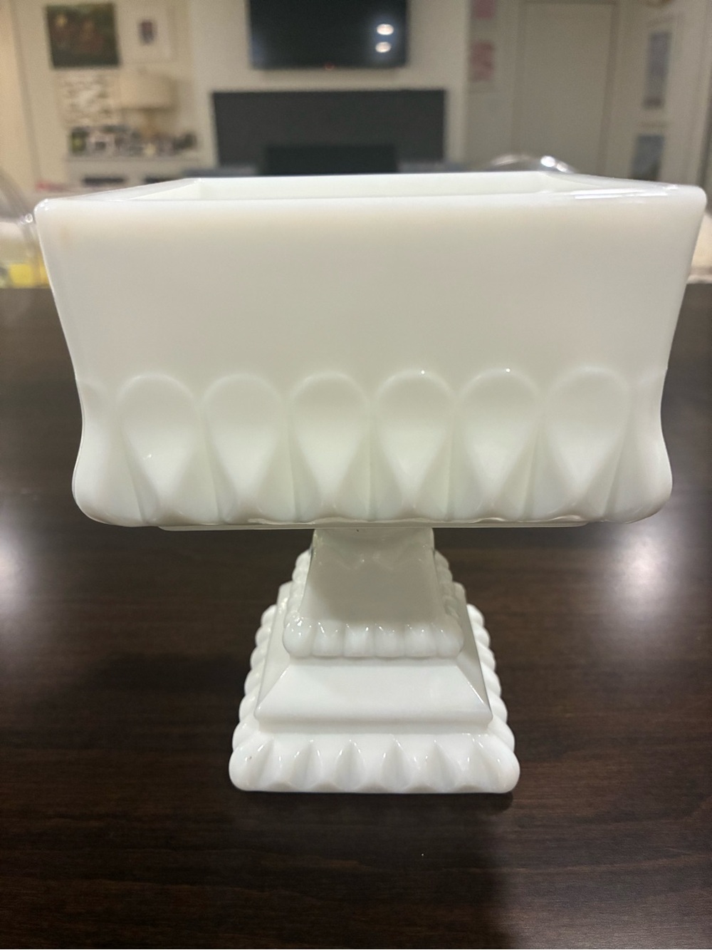 Westmoreland White Milk Glass Compote Pedestal Bowl
